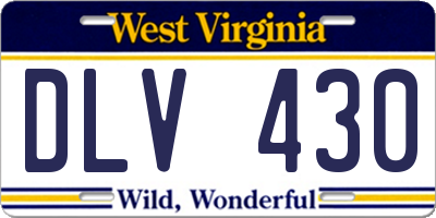 WV license plate DLV430