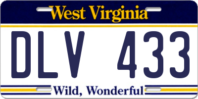 WV license plate DLV433