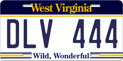 WV license plate DLV444