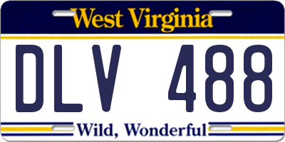 WV license plate DLV488