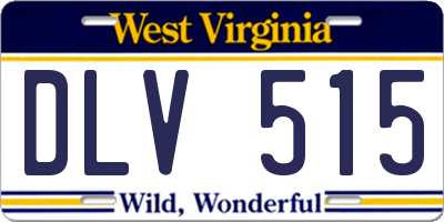 WV license plate DLV515