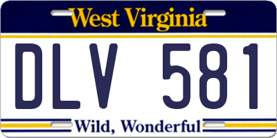 WV license plate DLV581