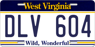 WV license plate DLV604