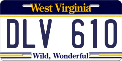 WV license plate DLV610