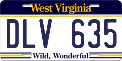 WV license plate DLV635