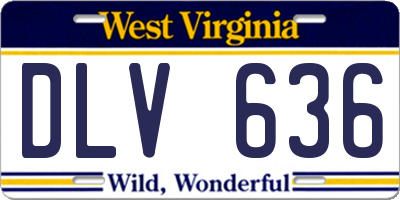 WV license plate DLV636