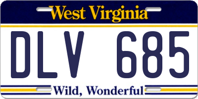 WV license plate DLV685
