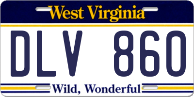 WV license plate DLV860
