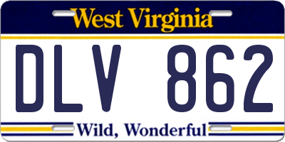 WV license plate DLV862