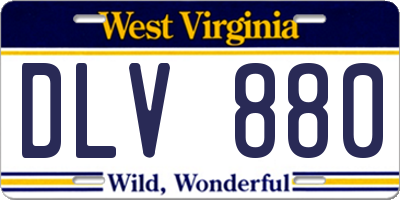 WV license plate DLV880