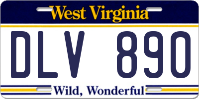 WV license plate DLV890