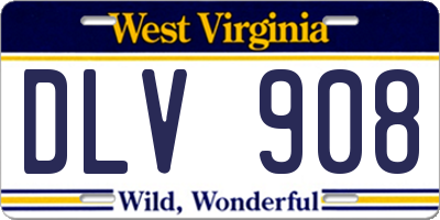 WV license plate DLV908