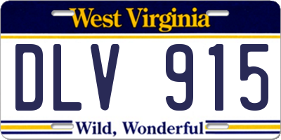 WV license plate DLV915