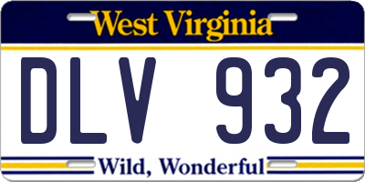 WV license plate DLV932
