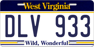 WV license plate DLV933