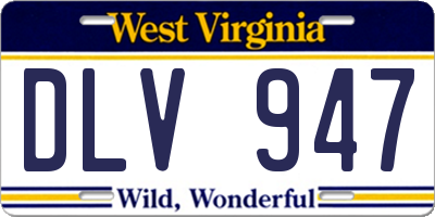 WV license plate DLV947