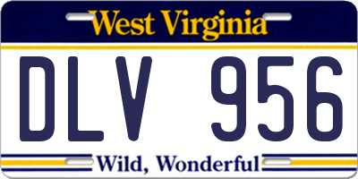 WV license plate DLV956