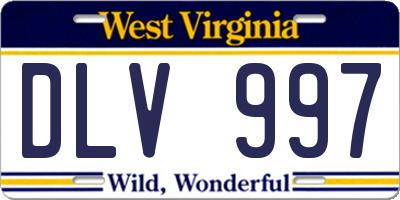 WV license plate DLV997