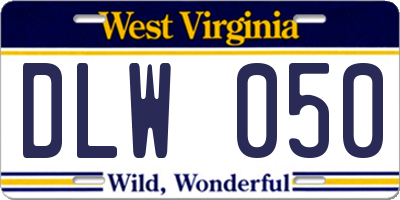 WV license plate DLW050