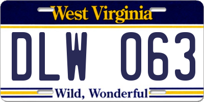 WV license plate DLW063