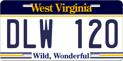 WV license plate DLW120