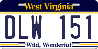 WV license plate DLW151