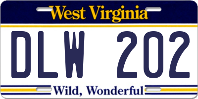 WV license plate DLW202