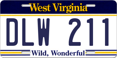 WV license plate DLW211