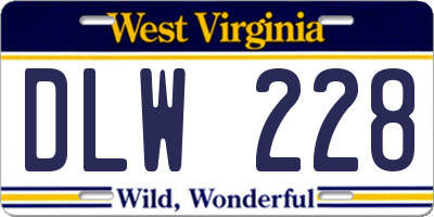 WV license plate DLW228