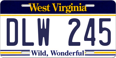 WV license plate DLW245