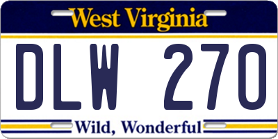 WV license plate DLW270
