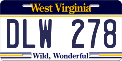 WV license plate DLW278