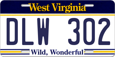 WV license plate DLW302