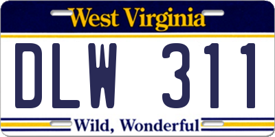 WV license plate DLW311
