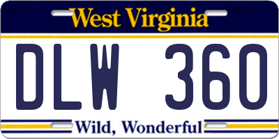 WV license plate DLW360