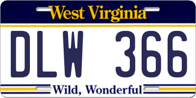 WV license plate DLW366