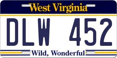 WV license plate DLW452