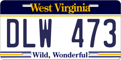 WV license plate DLW473