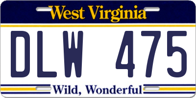 WV license plate DLW475