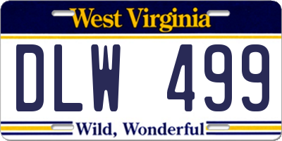 WV license plate DLW499