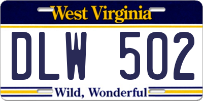 WV license plate DLW502