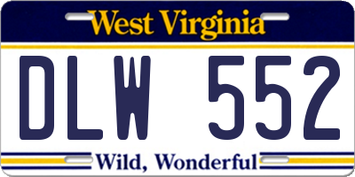 WV license plate DLW552