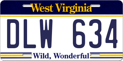WV license plate DLW634