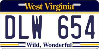 WV license plate DLW654