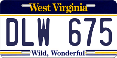 WV license plate DLW675