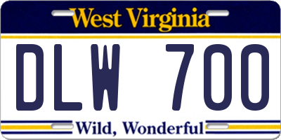 WV license plate DLW700