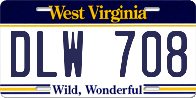 WV license plate DLW708