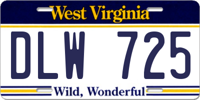 WV license plate DLW725