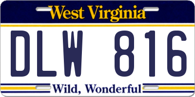 WV license plate DLW816