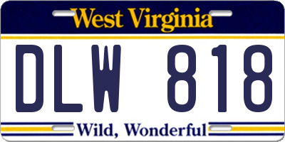 WV license plate DLW818